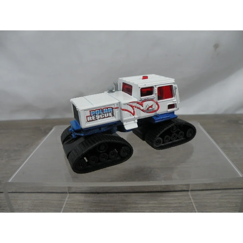 Matchbox Polar Rescue Snowcat Tracked Vehicle Diecast Toy White Blue Black